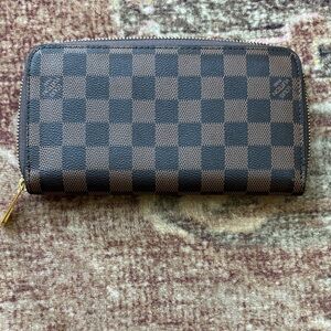 Brown Checkered Wallet